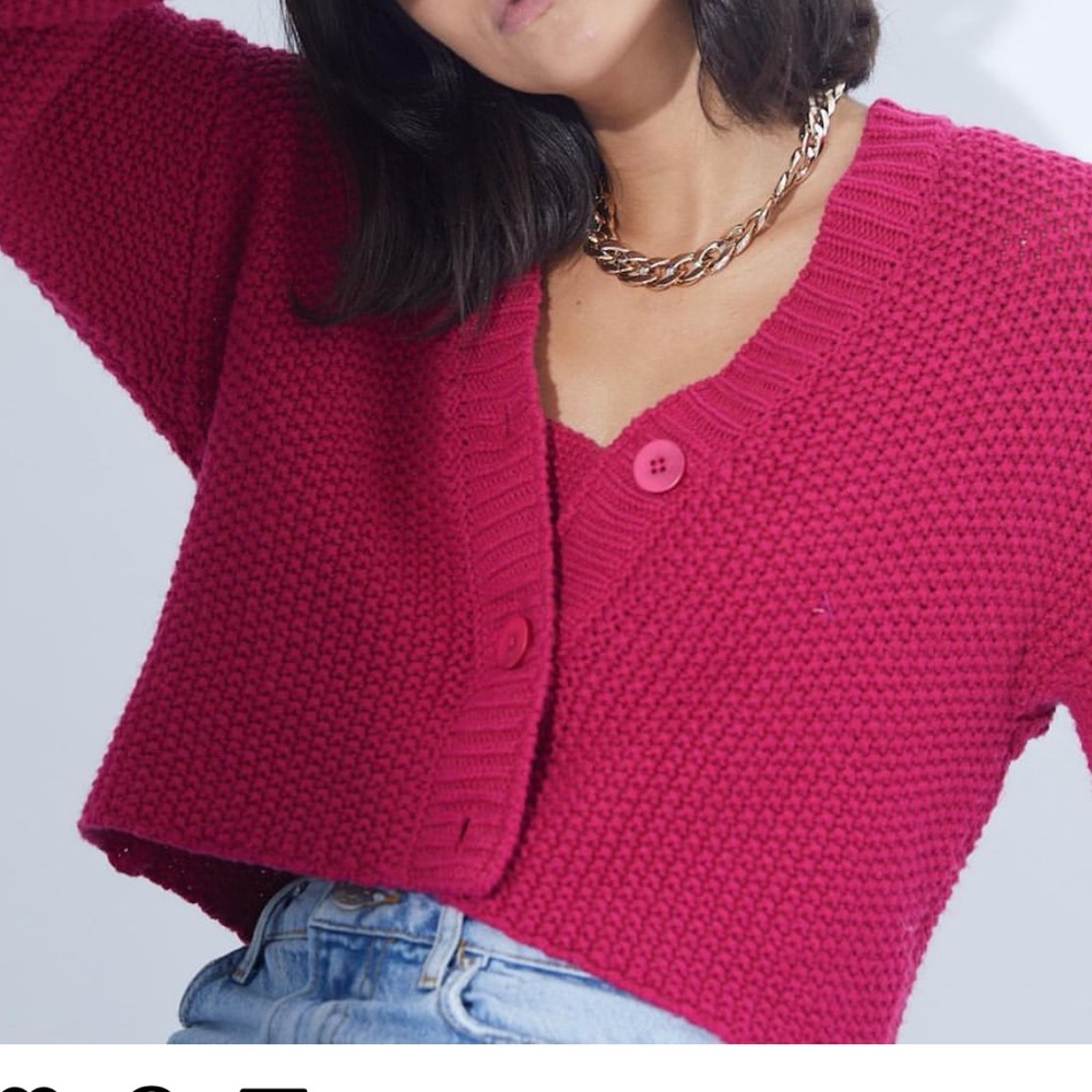 AMUR ALESSIA BOXY CARDIGAN IN PINK